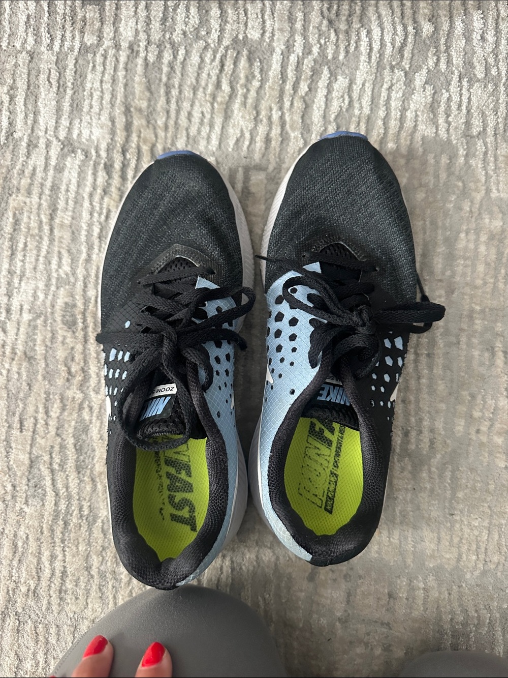 Nike Black and Light Blue Athletic Sneakers